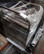 Mobile Stainless Steel Catering shelving Unit /Trolley with tray stays 59cm x 67cm x height 178cm