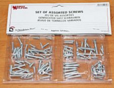 75 x Assorted Packs Of Screws - Each Pack Contains 125 Screws - New in Packets -  CL053 - Ref PRO135