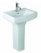 1 x Fenzo Single Tap Hole Sink Basin With Full Pedestal - Vogue Bathrooms - 600mm Width - Brand