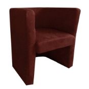 1 x Eliza Tinsley Microfibre Tub Chair - BROWN - Robust Framework, Luxurious Deep Cushioning and