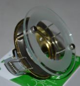 96 x JCC Lighting ASTOR Brushed Nickel God Die Cast Downlights With Drop Glass - LV Dichroic 50w