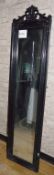 1 x Ornate Upright Wall Mirror - Black Finish with Exquisite Design - Bevelled Glass - 180 x 44