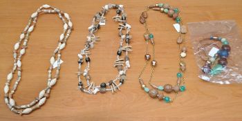 62  (approx) x Pieces Of Assorted Beaded Jewellery - Great Mix Of Styles - New Mostly In Bags -
