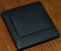 38 x Rocca 1 Gang 2 Way Wide Light Switches in Black - Soft Rubber Effect - Ideal For The