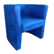 1 x Eliza Tinsley Microfibre Tub Chair - BLUE - Robust Framework, Luxurious Deep Cushioning and