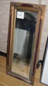 1 X Exquisite Rectangular Overmantel Wall Mirror - Stunning Distressed Look Finished in Gold -