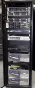 1 x APC Netshelter Server Rack With 12 x Assorted Sun Fire & HP Proliant Filer Systems Including