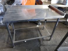1 x Stainless Steel Commercial Kitchen Prep Bench With Undershelf and small splashback to 2