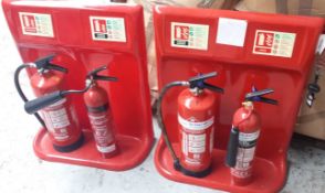 2 x Fire Extinguisher Assembly Point With Water and Carbon Dioxide Extinguishers - Includes FOUR
