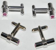 10 x Pairs of Genuine T-Bar Cuff Links with Swarovski Crystals by Ice London – Color : Pink -