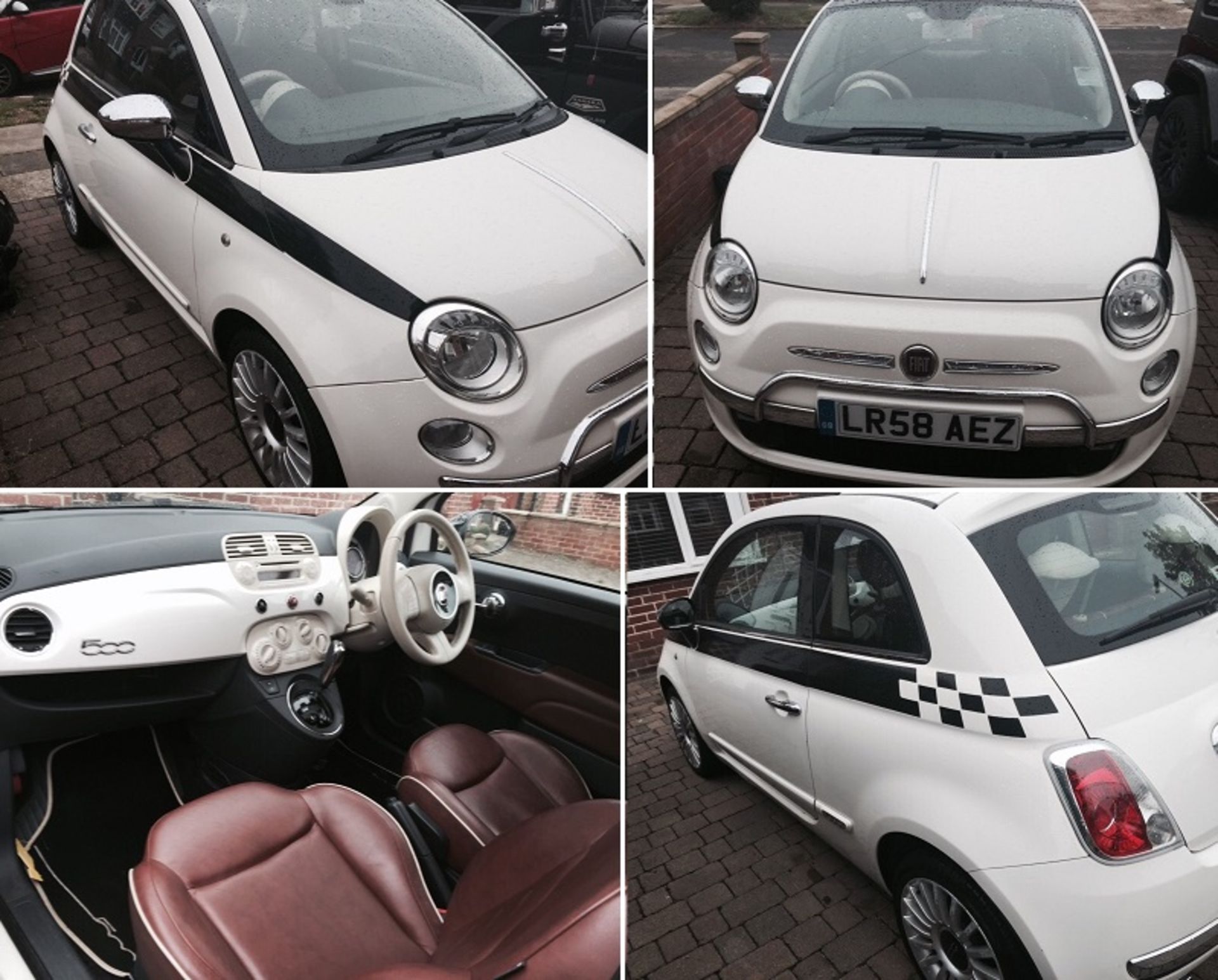 58 Plate Fiat 500 Lounge 3 Door Hatchback - White - Features Premium Extras - NO VAT on the Hammer -