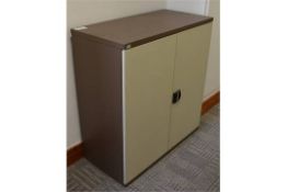 1 x Office Storage Cabinet - Brown and Beige Finish - Key NOT Included - H101 x W96 x D46 cms -