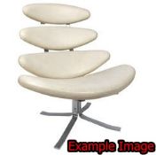 1 x Voga Corona Lounge Chair - Inspired by Poul Volther - Cream Aniline Leather With Chrome Swivel