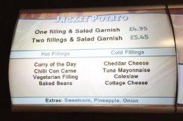 1 x Wall Mounted Curved Menu Light Box - H44 x W60cm - Ideal For Fast Food Restaurants - CL200 - Ref