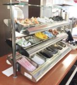 1 x Chrome Table Top Cutlery and Condoment Organiser Dispenser With Stainless Steel Trays and