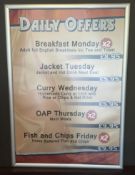 1 x Advertisement Frame - Silver Frame With Perspex Front - H135 x W83 cms - Ref 101 - CL200 -