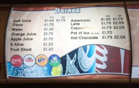 1 x Wall Mounted Curved Menu Light Box - H44 x W60cm - CL200 - Ref 128 - Buyer to Carefully Remove -