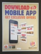 1 x Advertisement Frame - Silver Frame With Perspex Front - Includes Mobile App Poster - H135 x