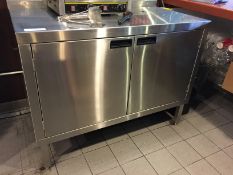 1 x Stainless Steel Two Door Storage Cabinet - INCLUDES CONTENTS - Please See Pictures - H80 x