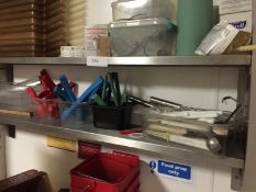 1 x Commercial Stainless Steel Shelf - 126cm x 21cm x height 58cm - Contents Not Included - ref