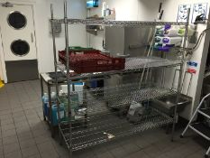 1 x Large 4 Tier Commercial Storage Rack - 150cm x 61cm x height 180cm - CL200 - Location: