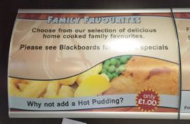 1 x Wall Mounted Curved Menu Light Box - H44 x W60cm - CL200 - Ref 130 - Buyer to Carefully Remove -