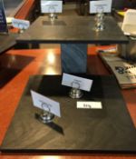 1 x Slate 2 Tier Food Display With Base and Chrome Sign Holders - Slate Size 40x40x1.75mm - Ideal