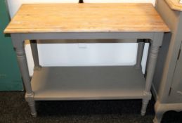 1 x Mark Webster Shabby Chic 'GHOST' Elm Console Table - Ex Display Stock – Dimensions: W100 x D45 x