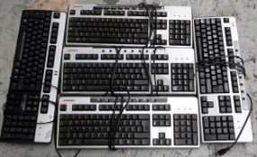 Job Lot Of 5 x Office USB Keyboards - hp / Compaq Branded - Recently Removed From A Working Office