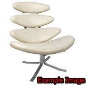 1 x Voga Corona Lounge Chair - Inspired by Poul Volther - Cream Aniline Leather With Chrome Swivel