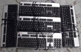 Job Lot Of 5 x Office Keyboards - HP / Compaq Branded - PS2 Socket - Recently Removed From A Working