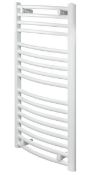 1 x Economy Curved White Bathroom Towel Warmer - Product Code ETWWC116 - H1140 x W600 mm - Brand New