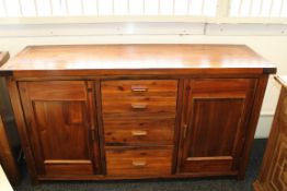1 x Mark Webster 'Cognac' Acacia Solid Wood Sideboard - 2-Door, 4-Drawer - Ex Display Stock –