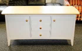 1 x Fryer Ash Top Painted Finish Sideboard - 2 Door, 3-Drawer - Ex Display Stock – Dimensions: