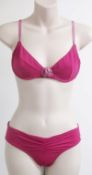 1 x 'Nina Ricci' Designer 2-Piece Soft Swimsuit – “Fleuricci” - Ref SW12 - Bright Pink Colour with