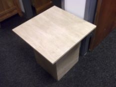 1 x Marble Sofa Lamp Table - Ex Display Stock – Dimensions: W55 x D55 x H50cm - Ref: F178 -