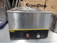 1 x Buffalo S077 Bain Marie With Round Pots - Ideal for soups, gravy, mushy peas & other foods -