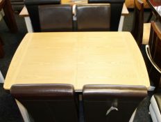 1 x Fryer Ash Top Painted Finish Extended Table + 4 Chairs - Ex Display Stock – Dimensions (