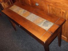 1 x Mark Webster Solid Wood, Slate Top Console Table With Drawer - Ex Display Stock – Dimensions: