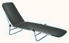 1 x Full Size, Adult Sun Lounger - Foldaway Design For Easy Storage - Black Mesh Fabric Over A Metal