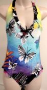 1 x Rasurel - Sun and Blue Swimsuit - B20531 Passiflore Size 2 - UK 32 - Fr 85 - EU/Int 70 - Ref: