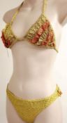 1 x Rasurel - Sun and Blue Yellow/Orange Frill Bikini Triangle and Brief - B20660 - Cocotier Size
