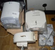 1 x Assorted Collection of Commercial Toilet Accessories - 8 Pieces Including Hand Tissue Dispenser,