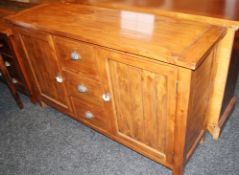 1 x Reclaimed Solid Wood Sideboard - 2-Door, 3-Drawer - Ex Display Stock – Dimensions: W152 x D45