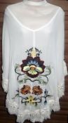 1 x One Teaspoon - Muchachos Cream Top - Size 12 - Style OT11009 - 100% Rayon - Beachwear - Ref: