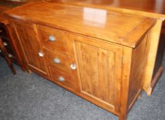 1 x Reclaimed Solid Wood Sideboard - 2-Door, 3-Drawer - Ex Display Stock – Dimensions: W152 x D45