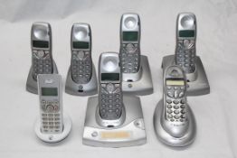 7 x Assorted BT Cordless Phones - Mostly Model: BT Diverse 6210 Including hub - In Working Order -