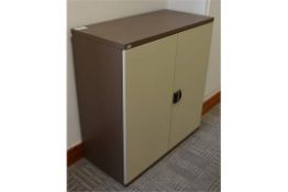 1 x Office Storage Cabinet - Brown and Beige Finish - Key NOT Included - H101 x W96 x D46 cms -