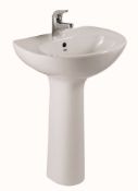 1 x Vogue Bathrooms KARIDI Single Tap Hole CORNER SINK BASIN - Brand New and Boxed - Sleek Modern