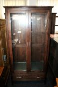 1 x Dark Oak Illuminated Display Unit - 2-Door And Drawer - Ex Display Stock – Dimensions: W90 x D39